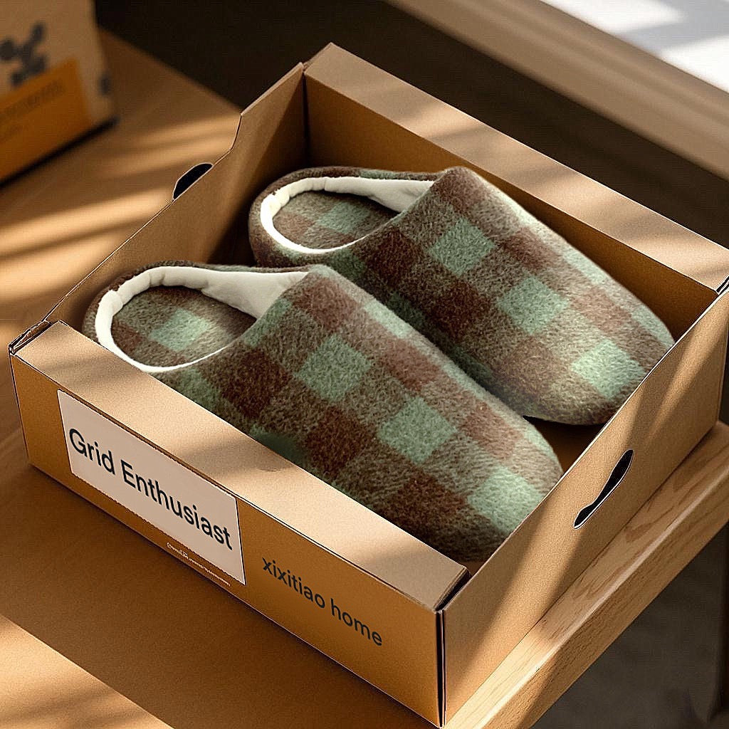 Retro Color-block Checkered Slippers