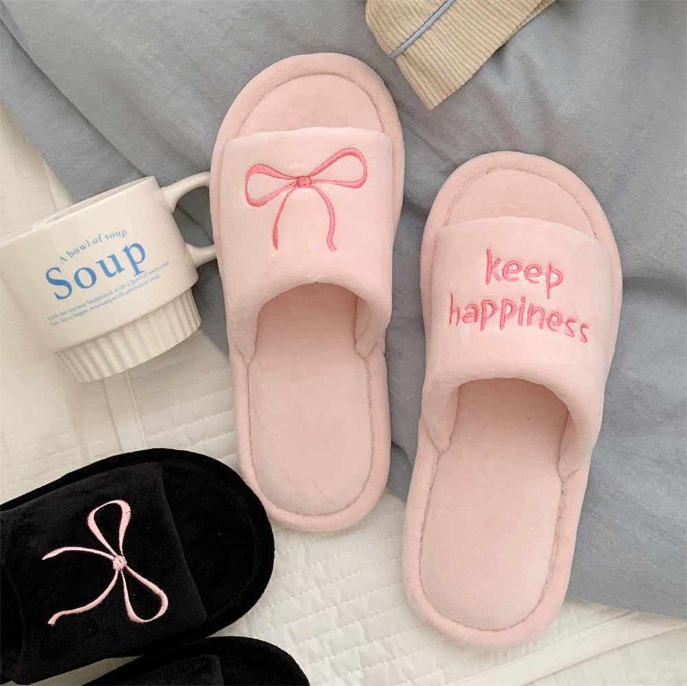 Bowknot Slip-on Slippers