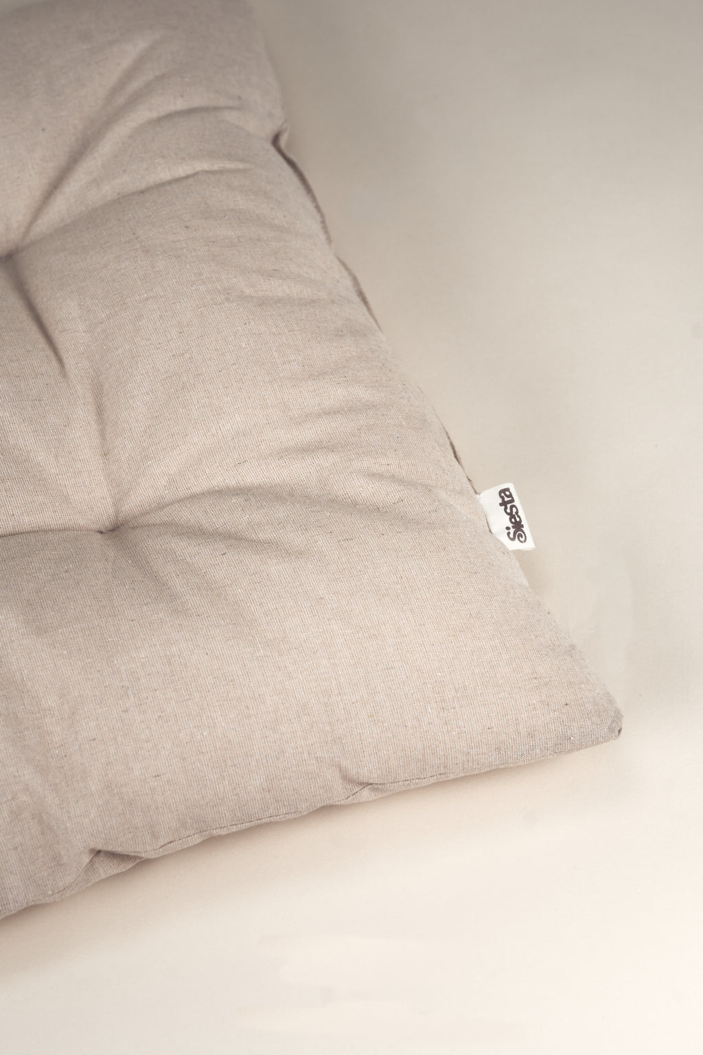 Beige Cotton Linen Dog Cushion Bed - Nido