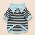 Siesta Dog Striped Polo Shirt — Azure
