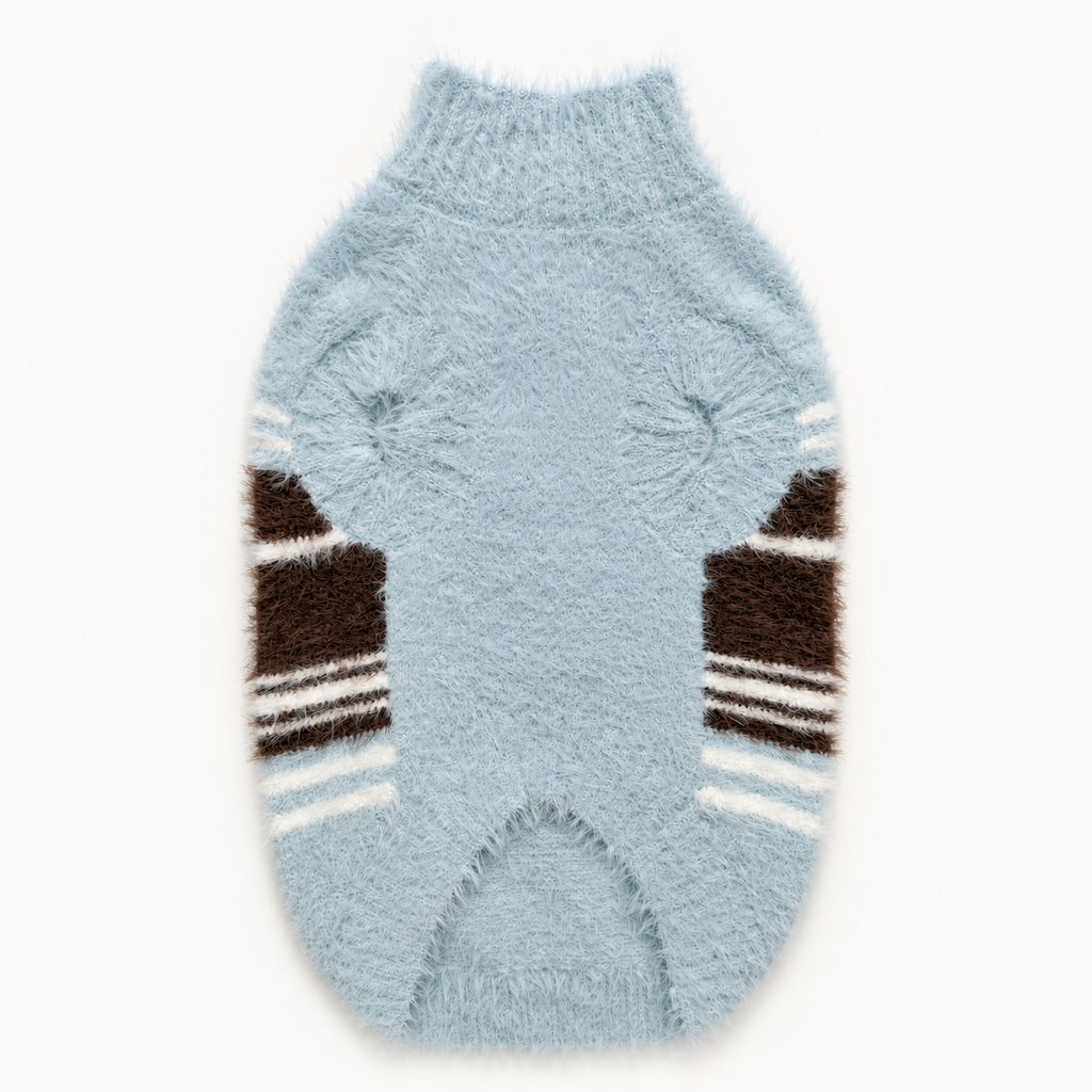 Siesta Dog Sweater in Blue, back view
