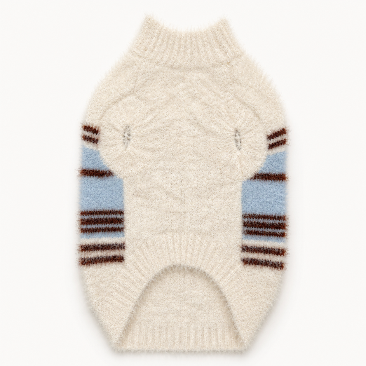 Siesta Dog Sweater in White, back view