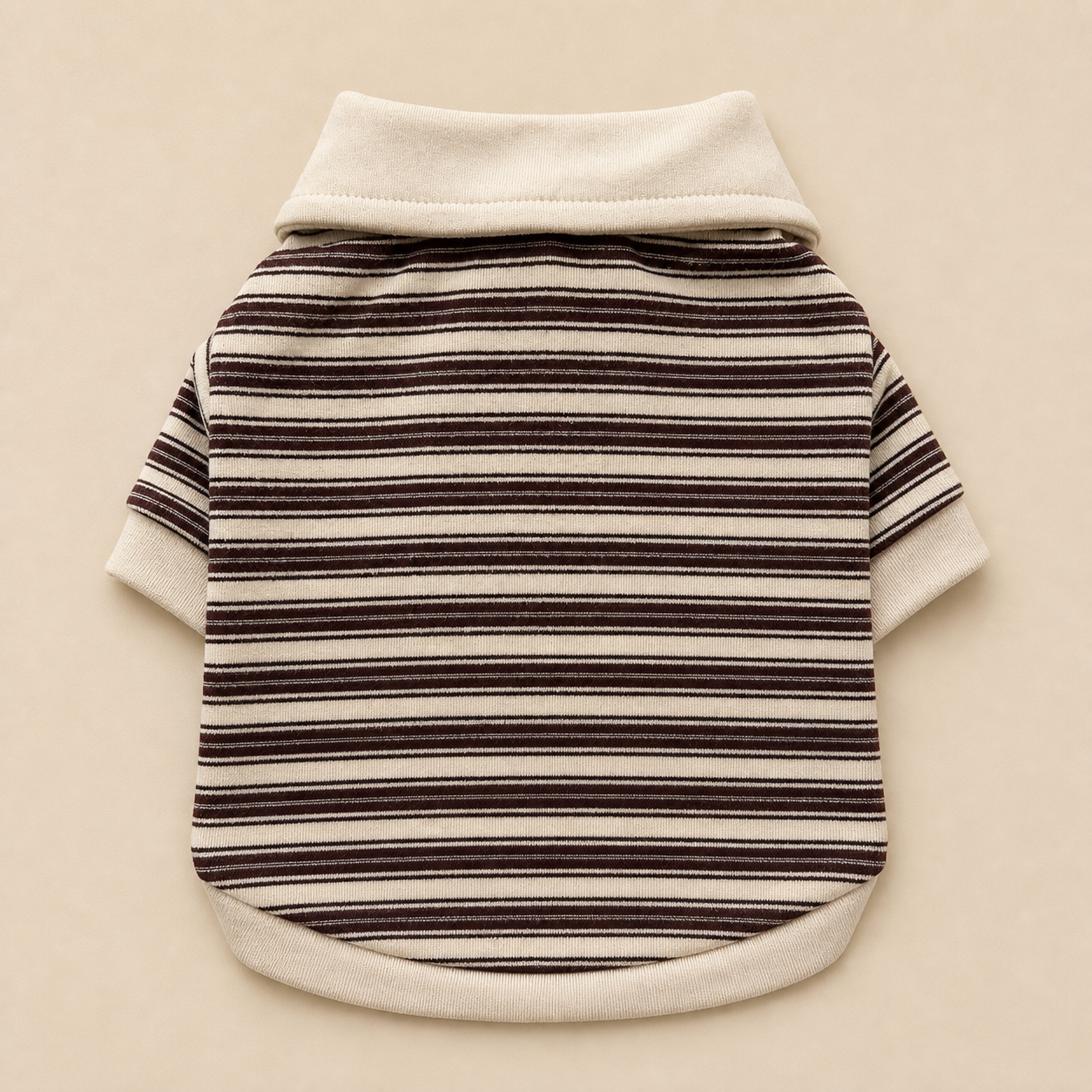 Siesta Striped Polo Shirt — Espresso, back view