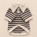 Siesta Striped Polo Shirt — Espresso, front view