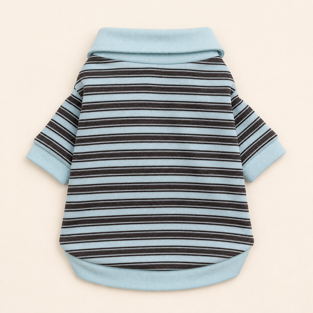 Siesta Striped Polo Shirt — Riviera, back view